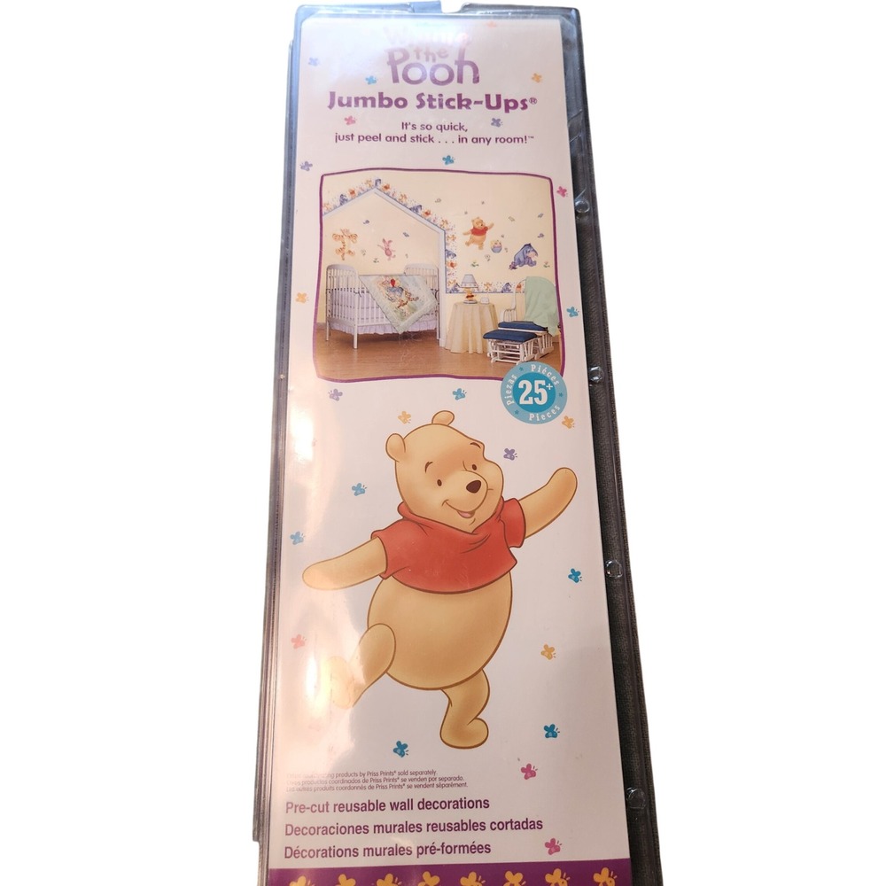 Vintage Disney Winnie the Pooh Jumbo Stick-Ups Wall Decals Priss Prints 25 Pc